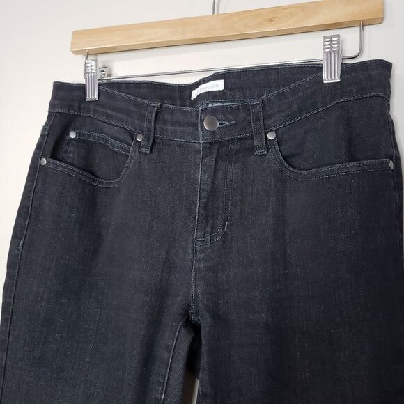 Eileen Fisher Size 6 Black Organic Cotton Skinny Jeans - Picture 2 of 10
